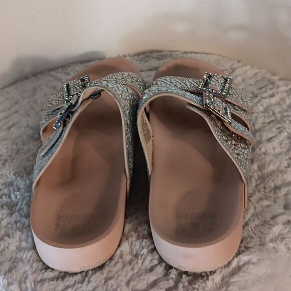 Madden Girl Lemonade Rhinestone Double Buckle Slides - Picture 3 of 7